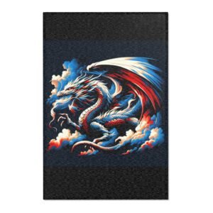 Dragon Design Area Rug | Bohemian Home Decor, Living Room Mat, Fantasy Carpet, Gift for Dragon Lovers, Unique Floor Covering