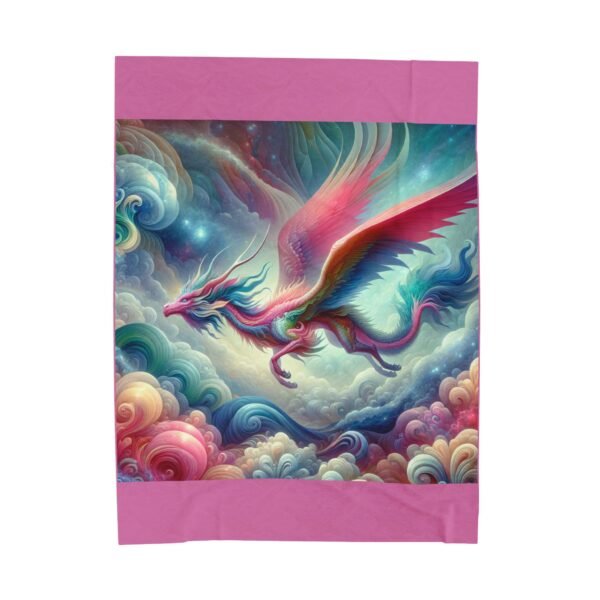 Pink Dragon Velveteen Plush Blanket - Image 5