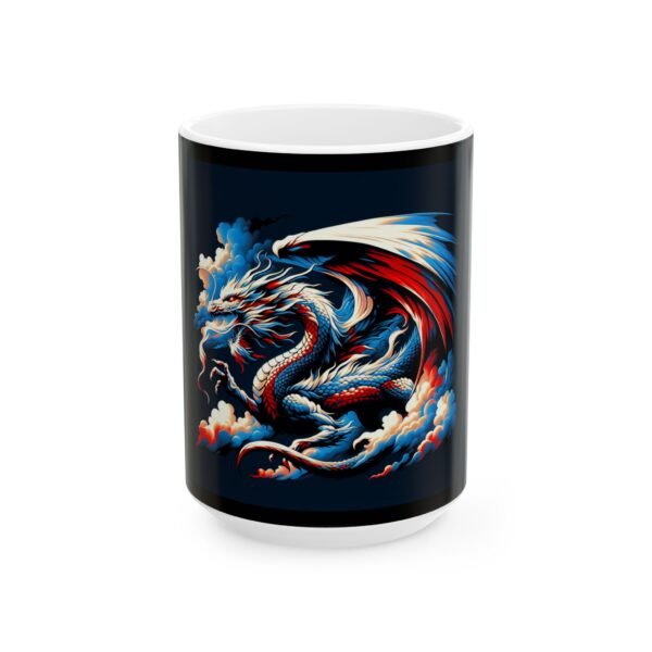 Red White Blue Dragon Ceramic Mug, (11oz, 15oz) - Image 5