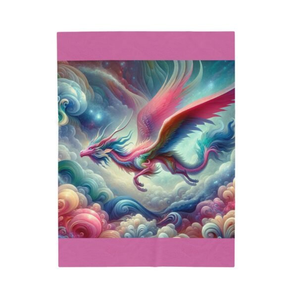 Pink Dragon Velveteen Plush Blanket - Image 9