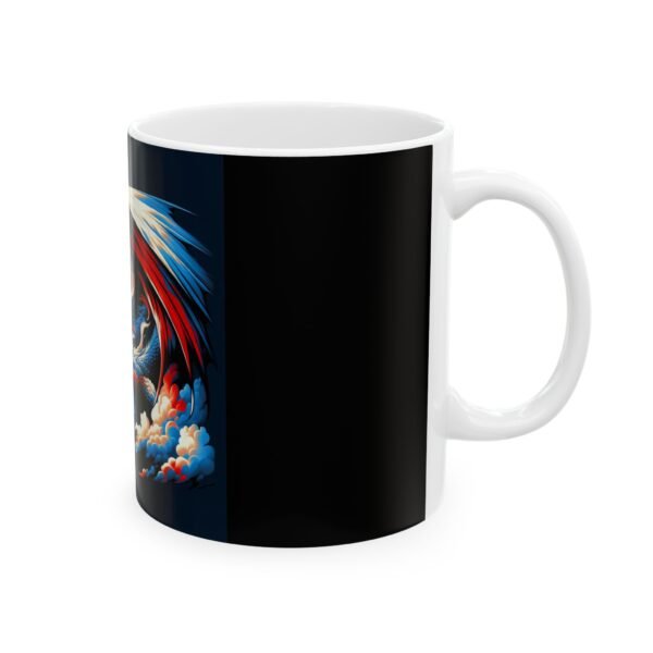 Red White Blue Dragon Ceramic Mug, (11oz, 15oz) - Image 4