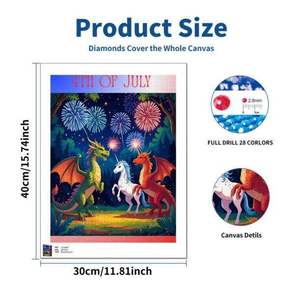 DIY Diamond Painting no Frame (3:4) July 4th Myth Friends - Image 3