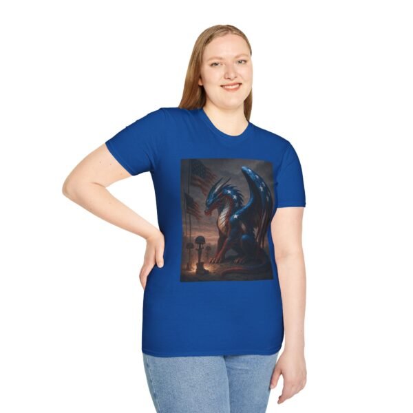 Majestic Dragon Graphic Tee - Unisex Softstyle T-Shirt, Fantasy Shirt, Casual Wear, Gift for Dragon Lovers, Unique Art Tee, Everyday Comfort - Image 11