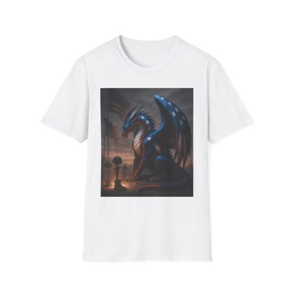 Majestic Dragon Graphic Tee - Unisex Softstyle T-Shirt, Fantasy Shirt, Casual Wear, Gift for Dragon Lovers, Unique Art Tee, Everyday Comfort