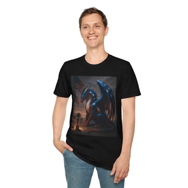 Majestic Dragon Graphic Tee - Unisex Softstyle T-Shirt, Fantasy Shirt, Casual Wear, Gift for Dragon Lovers, Unique Art Tee, Everyday Comfort - Image 6
