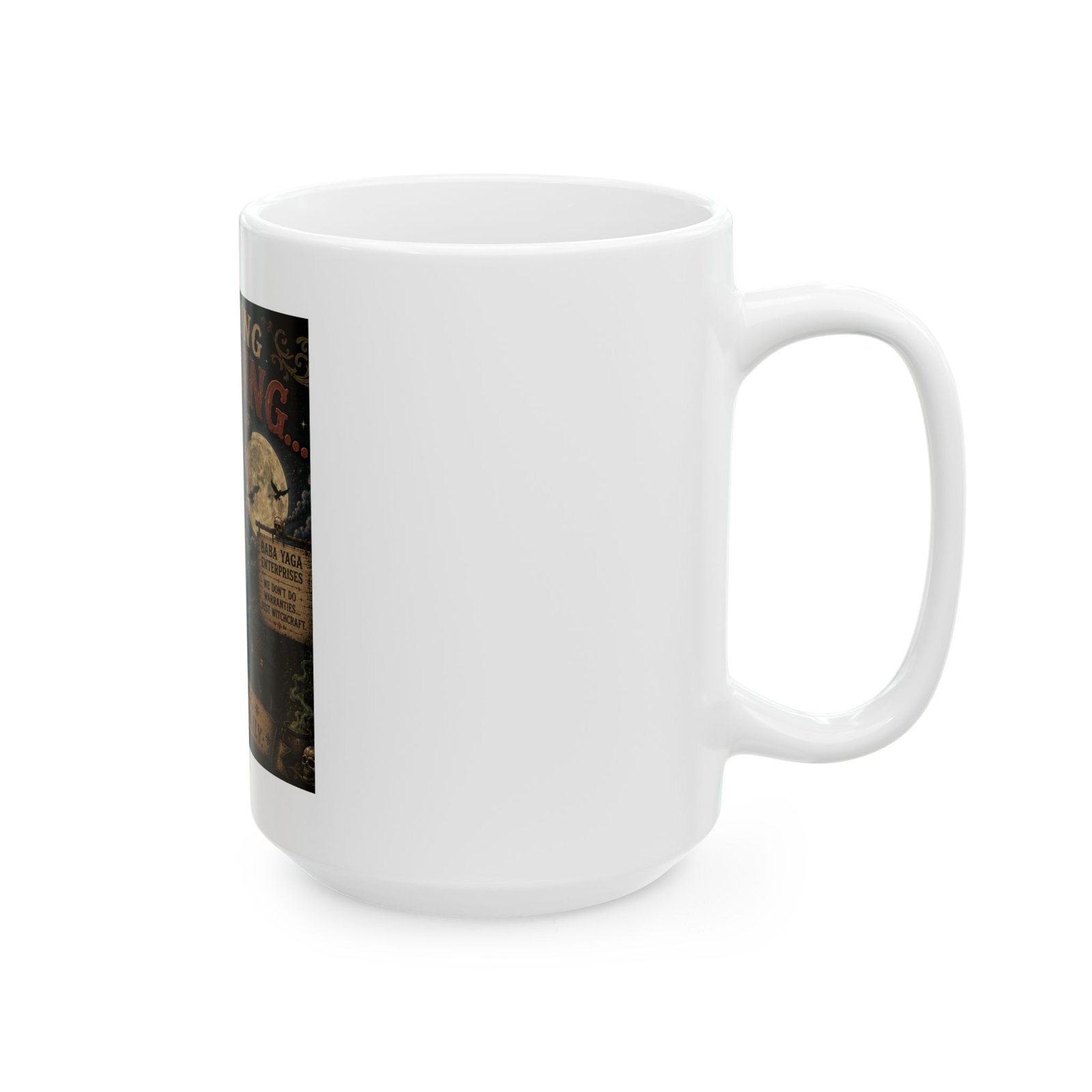 Funny Baba Yaga Ceramic Coffee Mug – Something Is Brewing | Fresh Trouble Handmade Daily - Image 6