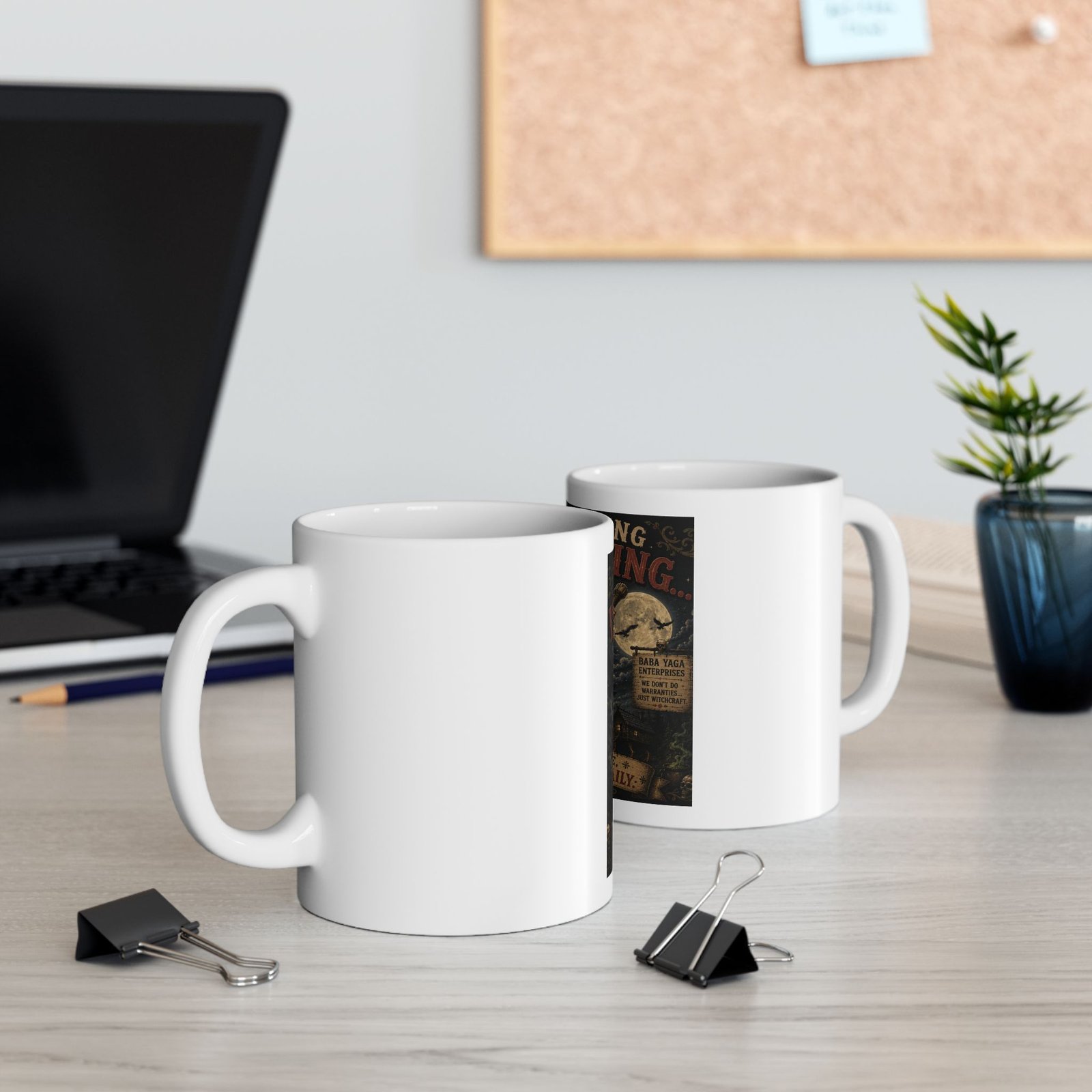 Funny Baba Yaga Ceramic Coffee Mug – Something Is Brewing | Fresh Trouble Handmade Daily - Image 2