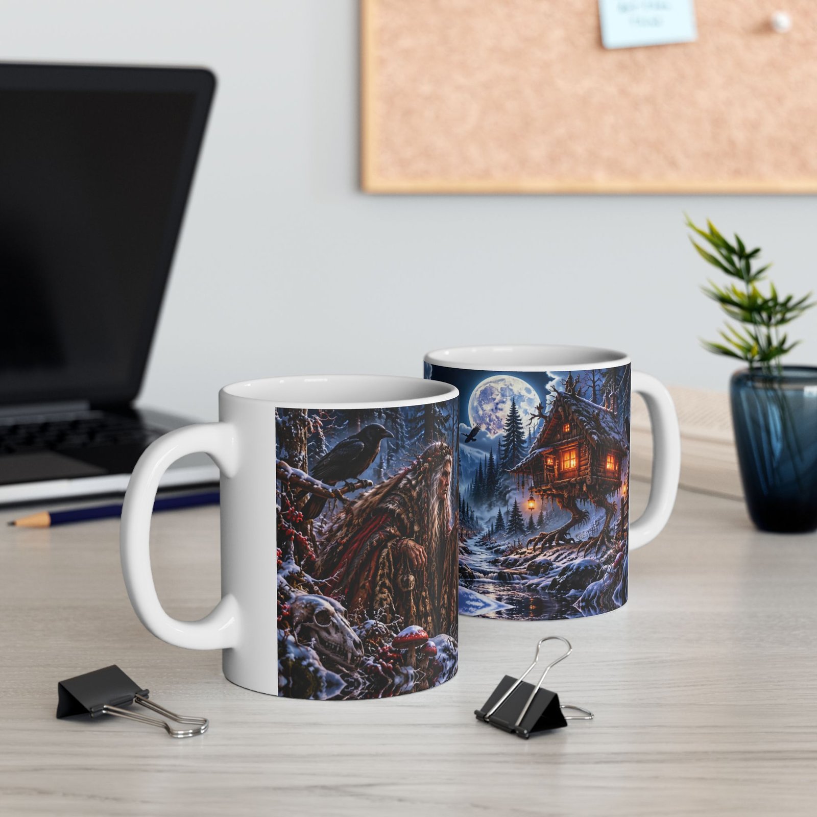 Baba Yaga Ceramic Mug – Slavic Folklore Witch & Enchanted Forest (11 oz, 15 oz) - Image 3