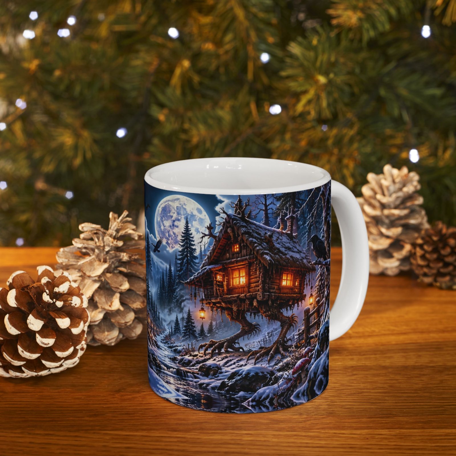 Baba Yaga Ceramic Mug – Slavic Folklore Witch & Enchanted Forest (11 oz, 15 oz) - Image 2